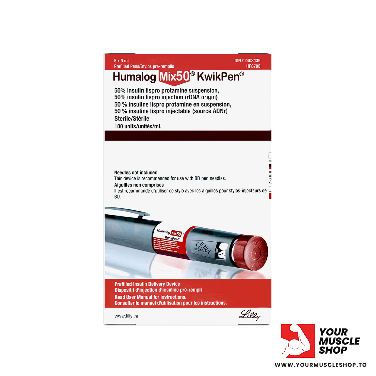 humalog mix50 (1 insulin pen ) kwikpen – 100iu – lilly ( with pen needles)