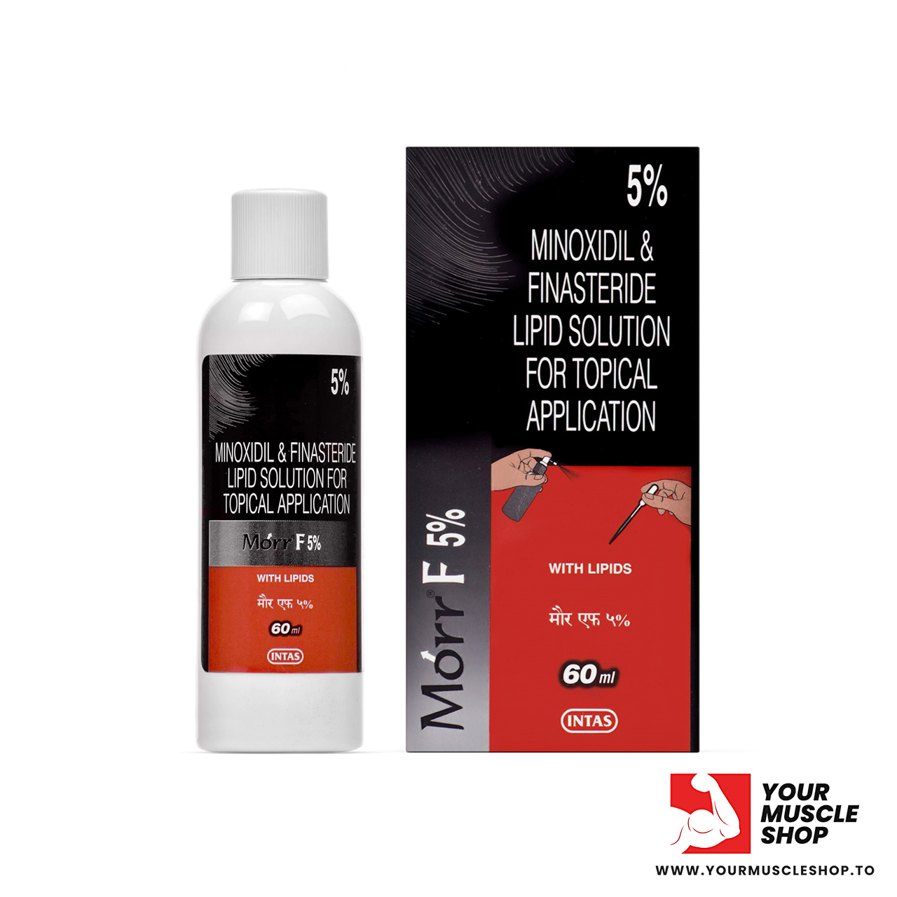 minoxidil & finasteride lipid solution 5% (morr f) – 60ml bottle – intas pharmacuetical