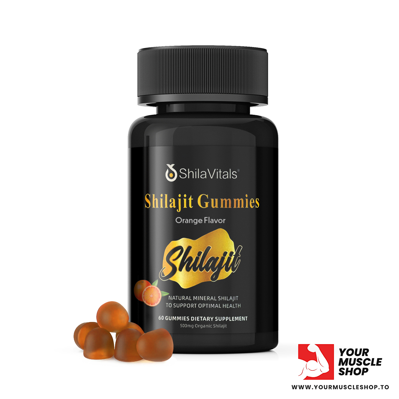 shilajit gummies ( 500mg organic shilajit ) [60 gummies – orange flavor – shilavitals