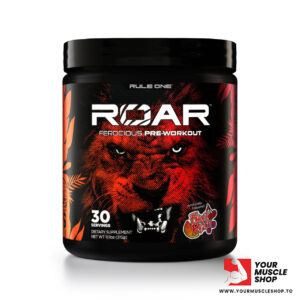 r1 roar pre workout (315g tub ) [ fruit punch ] – rule one