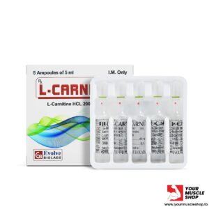 l carnibol ( l carnitine hcl 2000mg / 5ml ) – 5 ampoules box – evolvo bio labs