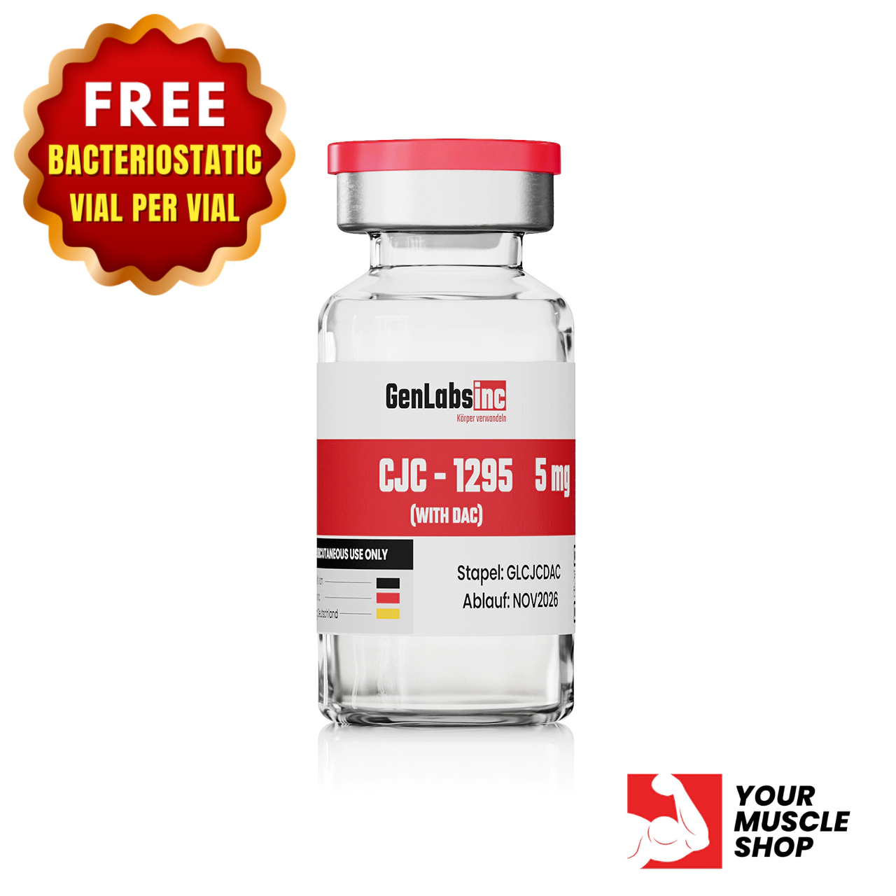 Cjc – 1295 – 5mg ( With Dac ) Vial – (with Bacteriostatic Water) – Genlabs