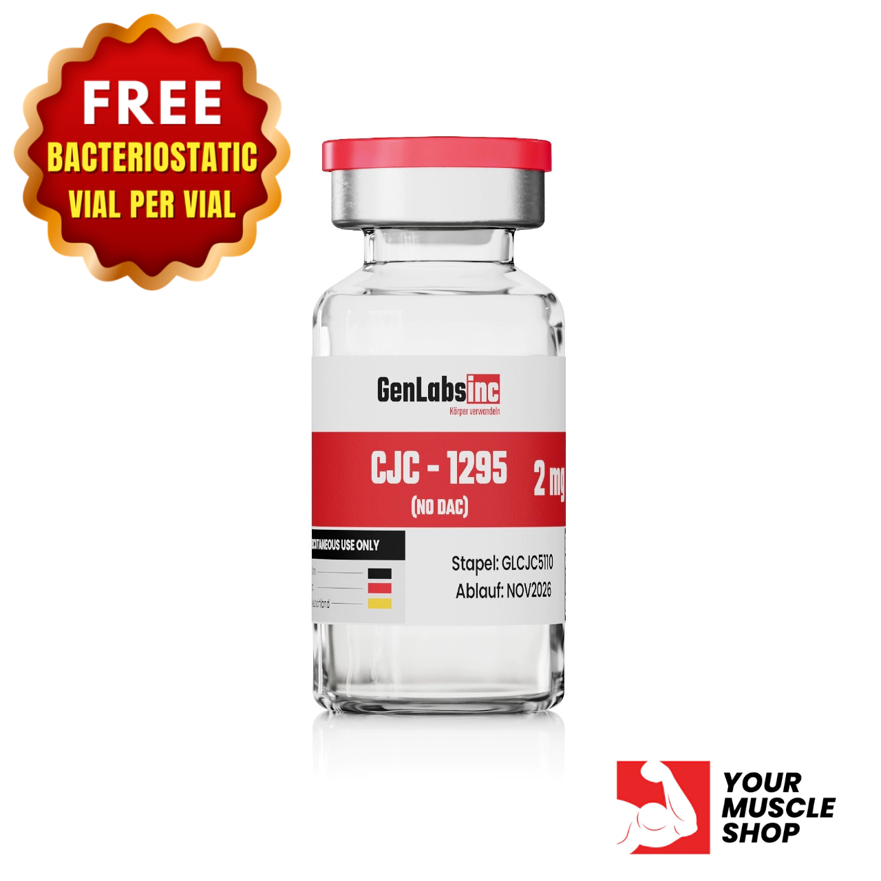 Cjc – 1295 – 2mg ( Without Dac ) Vial – (with Bacteriostatic Water) – Genlabs